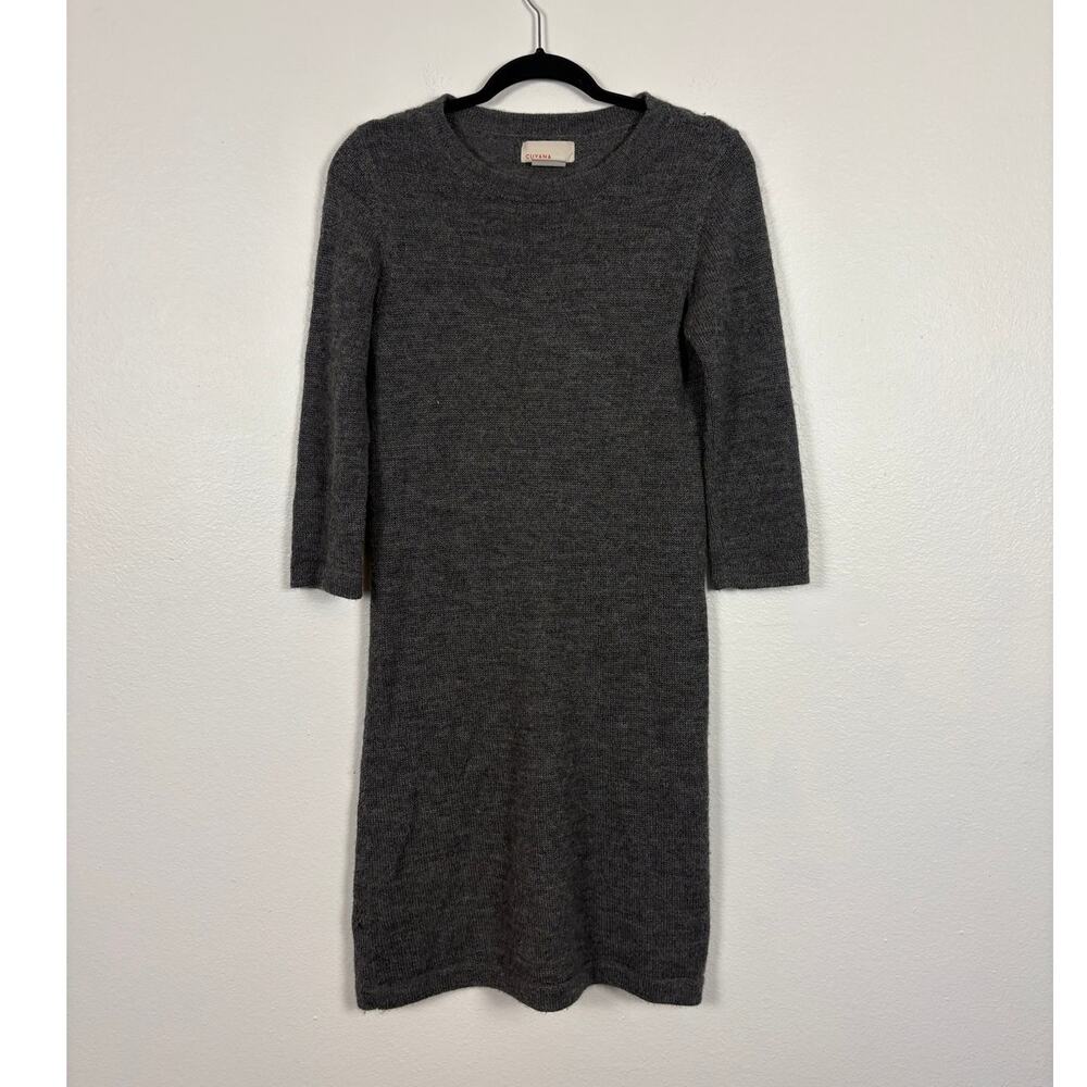 Cuyana Baby Alpaca Knit Crewneck Grey Sweater Dress Medium